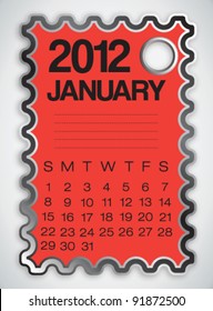 2012 Calendar January Vector
