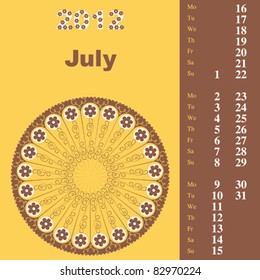 2012 Calendar - July