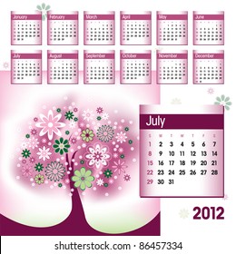 2012 Calendar. July.