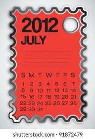 2012 Calendar July Vector