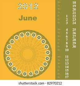 2012 Calendar - June