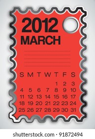 2012 Calendar March Vector