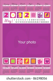 2012 Calendar for the month of May