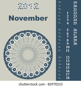 2012 Calendar - November