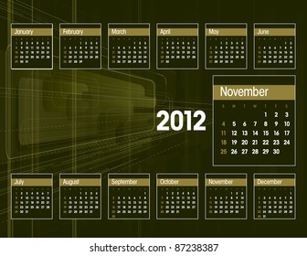 2012 Calendar. November.