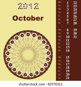 2012 Calendar - October
