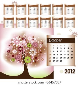 2012 Calendar. October.