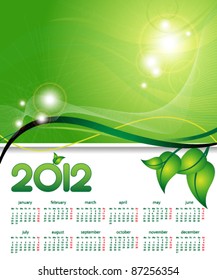 2012 calendar on environmental background