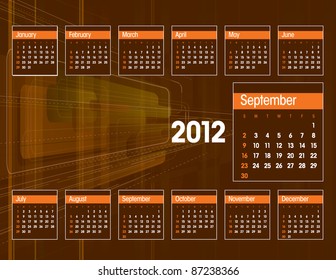2012 Calendar. September.