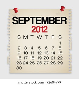 September 12 Calendar Images Stock Photos Vectors Shutterstock