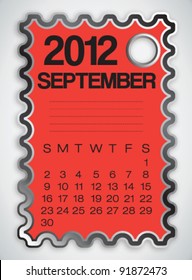 2012 Calendar September Vector