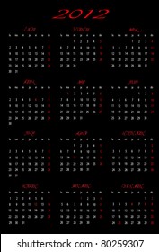 2012 calendar in Spanish