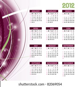 2012 Calendar. Vector Background. Eps10.