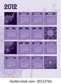2012 Calendar. Vector Background. Illustration.