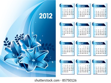 2012 Calendar. Vector Eps10.