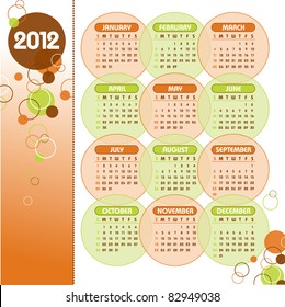 2012 Calendar. Vector Illustration.