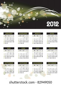 2012 Calendar. Vector Illustration.