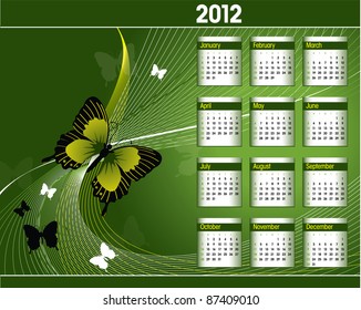 2012 Calendar. Vector Illustration.