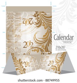 2012 Calendar. Vector illustration. Calendar “HOUSE”