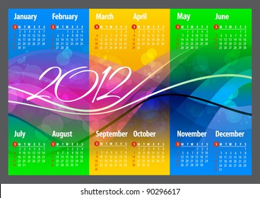 2012 Calendar. Vector Illustration