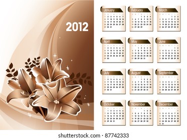 2012 Calendar. Vector Illustration. Eps10.