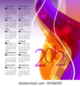 2012 Calendar. Vector illustration with floral elements
