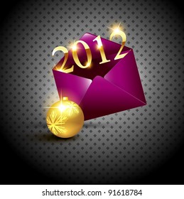 2012 in envelop creative new year design