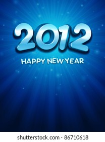 2012 Feliz Año Nuevo 3d mensaje de fondo vectorial. Eps 10.