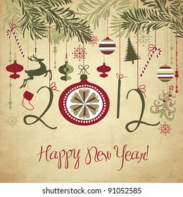 2012 Happy New Year background.