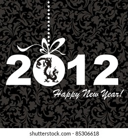 2012 Happy New Year greeting card or background. Vector illustration