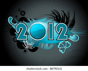 2012 Happy New Year greeting card or calendar