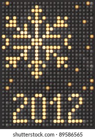 2012, Happy New Year, led display snowflake