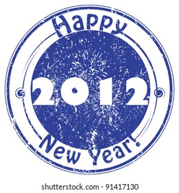 2012 Happy New Year stamp, winter greetings