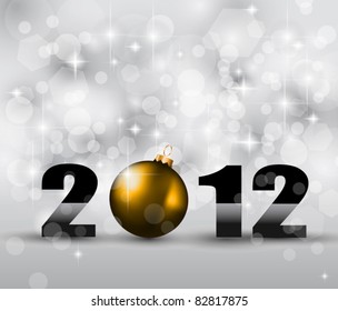 2012 New Year Celebration Background with Glitters and a lot of stars and lights suggestive effect.