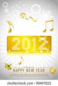 2012 New Year Celebration background for cover, flyer or poster with glitter elements