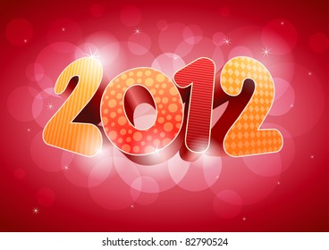 2012 New year design template. All elements are layered separately in vector file. Easy editable. EPS10.