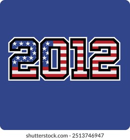 2012 number vector design has american flag motif