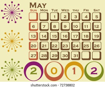 2012 Retro Style Calendar Set 1 May