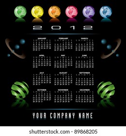 2012 stylish calendar with space for your company name
