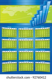 Calendario vectorial de 2012 con banner financiero