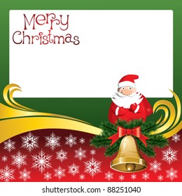 2012 vector christmas card with jingle bells and Santa Claus