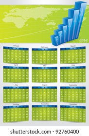 2012 vector gray calendar with financial banner