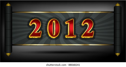 2012 write in red and golden font