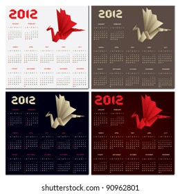 2012 year of the dragon calendar set