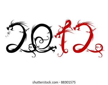 2012 year of dragon, illustration for your design