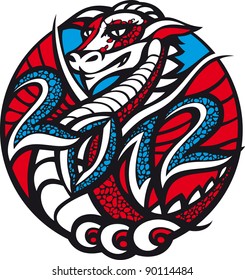 2012 - year of the dragon. There is a dragon in a circle with the date 2012.