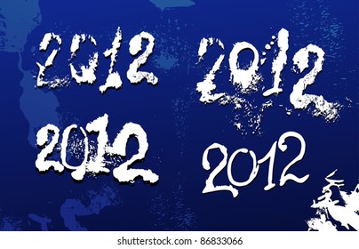 2012 Year. The drawn figures.