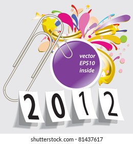 2012 year wall vector numbers