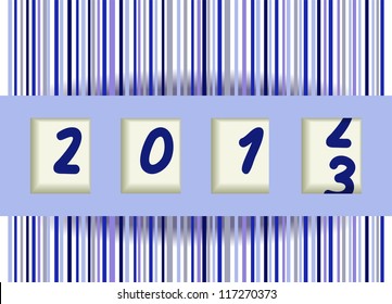 	2012-2013 change, blue vector illustration