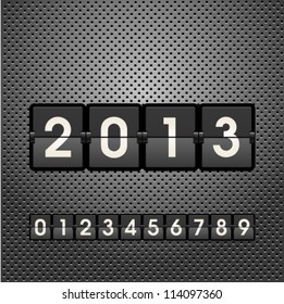 2013, 2017 Merry Christmas and Happy New Year greeting card, vector illustration. Holiday postcard metal panel. Modern graphic banner and poster template easy editable for Your deign.